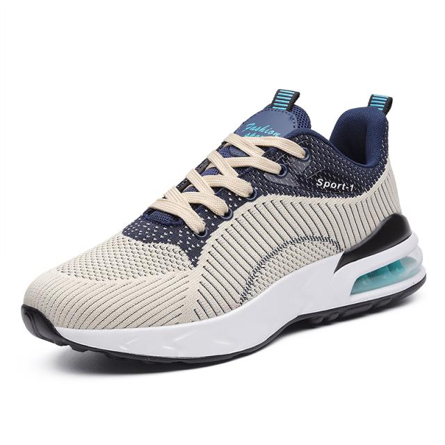 Nowe buty do biegania Oddychające sneakersy Fly Woven Air Męskie buty sportowe Lekkie buty sznurowane Buty treningowe outdoorowe Męskie buty na siłownię