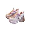 Thick-soled Inner Height-increasing Dad Shoes for Women 2025 Summer New Leather Versatile Mesh Breathable Muffin Casual Sports Shoes