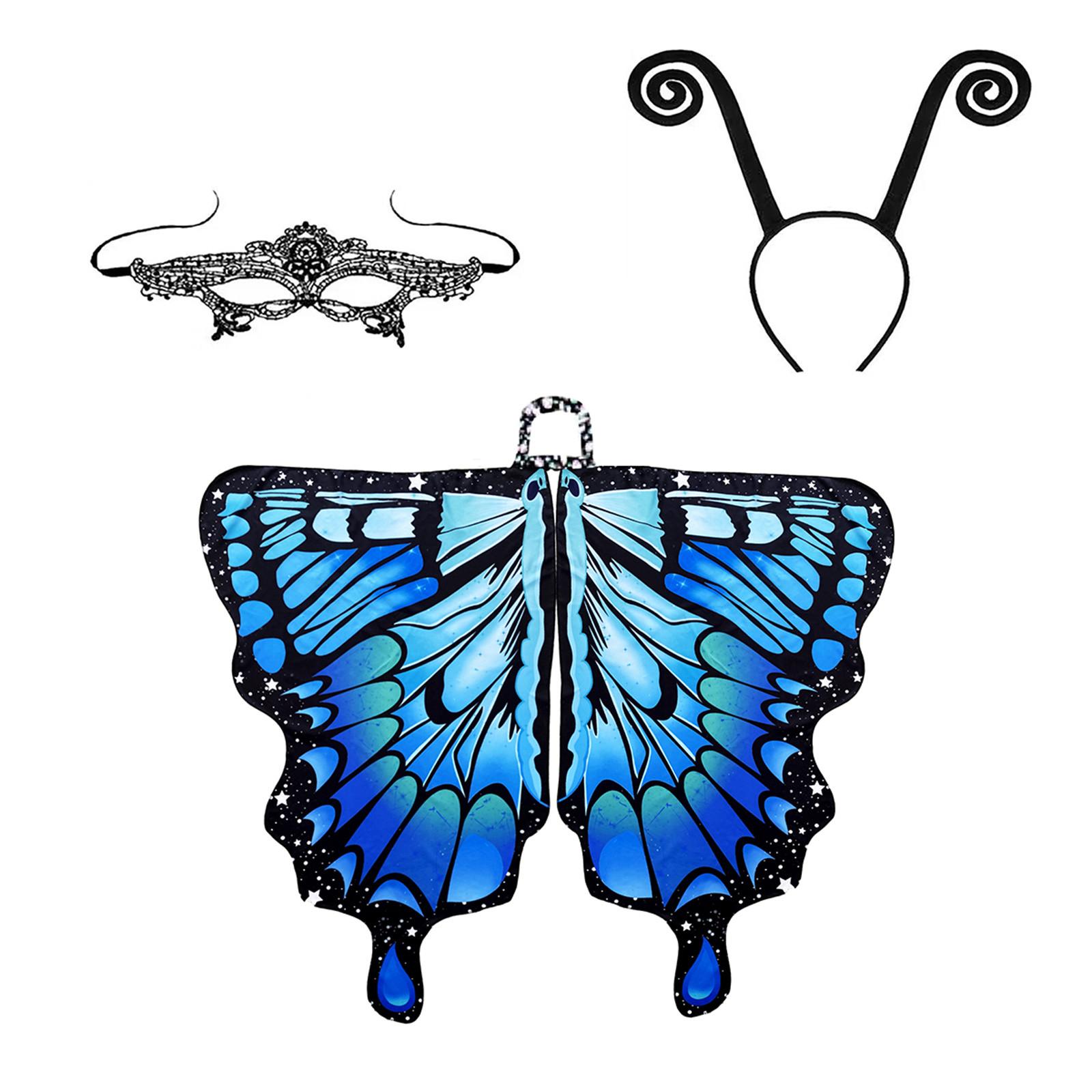 

Детский костюм бабочки, красочная маска бабочки и повязка на голову, шарф-бабочка, тканевый нарядный костюм, косплей-маскарад