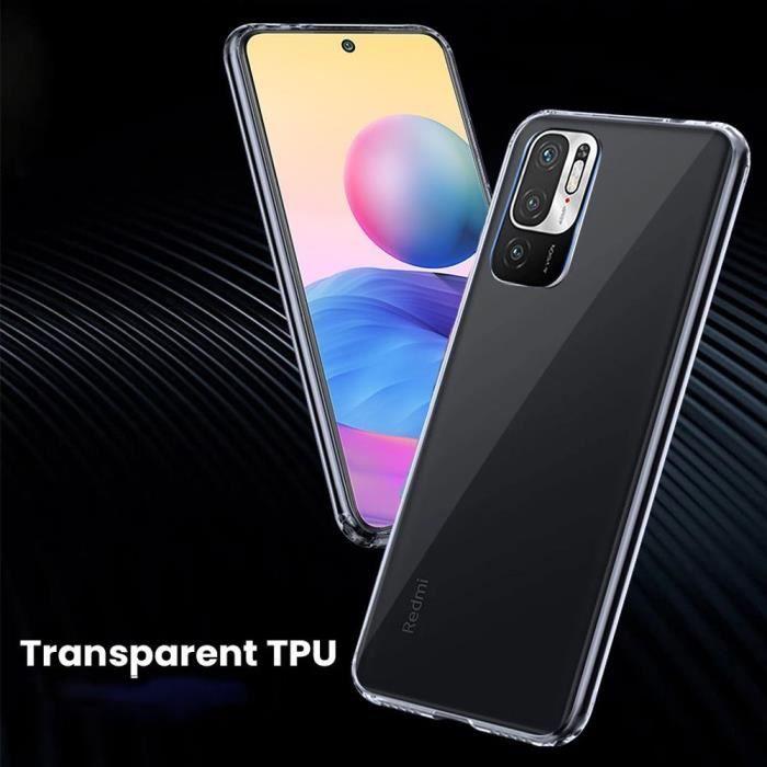 Pour Xiaomi Redmi Note 10 5G 6.5": Coque silicone gel UltraSlim - TRANSPARENT + 2x Films Verre Trempé