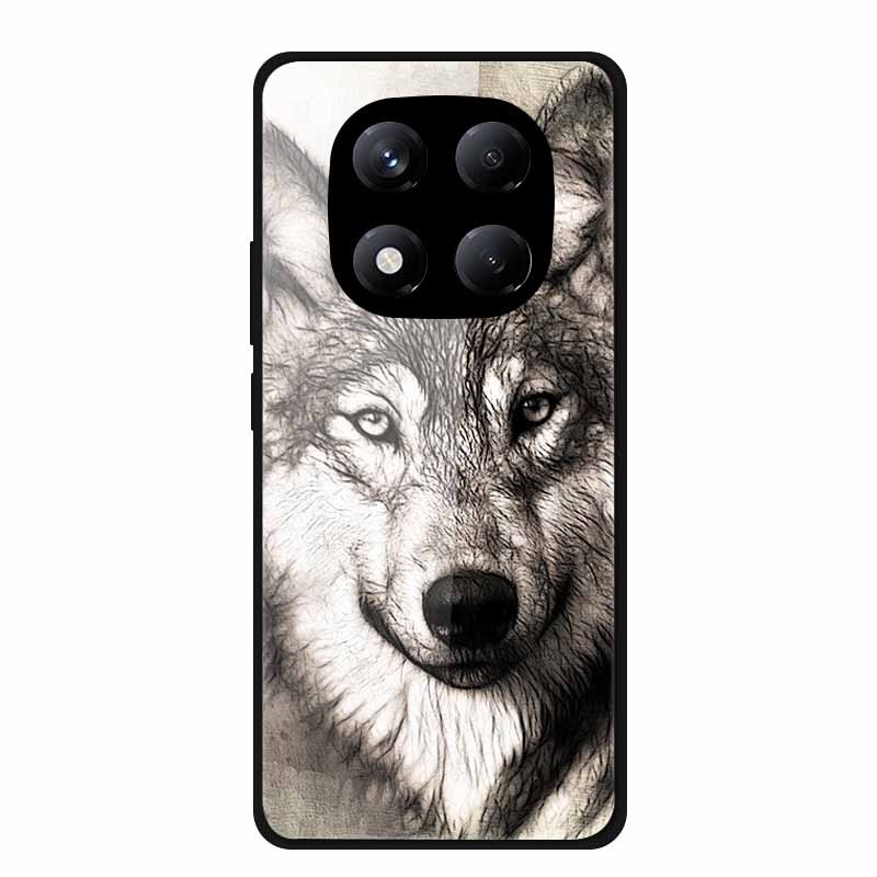 Tempered Glass Phone Case for Redmi Note 14 Pro 4G Cover Lion Wolf Hard Shell for Xiomi Redmi Note14Pro 4G Note 14Pro Cover Cool