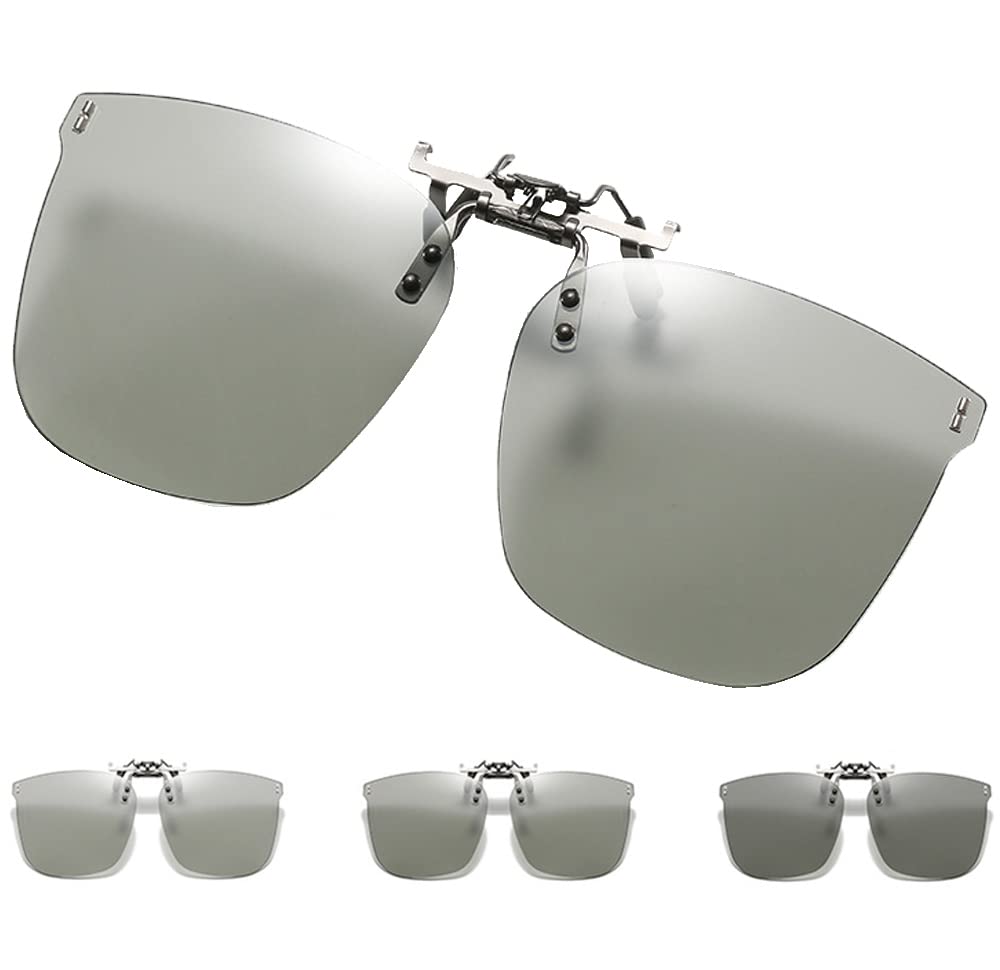 

[КАНЁН] Фотохромные солнцезащитные очки-клипсы, поляризованные линзы, крепятся к обычным очкам, откидные, для вождения, носят поверх обычных очков.