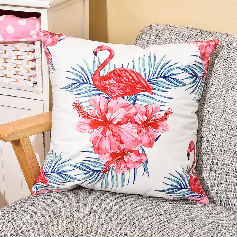 Small Fresh Flamingo American Pastoral Nordic Style Pillow Set Car Sofa Cushion Pillow Cover Does Not Include Pillow Core