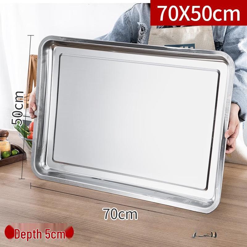 

WUHE Extra Thick Stainless Steel Rectangular Deep Tray with 3 Compartments