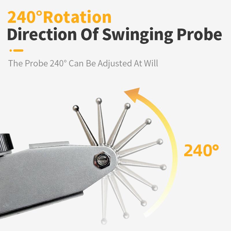Kerseo 0-0.8mm Lever Dial Indicator Gauge With Measuring Probes Mechanical 0.01mm Measuring Tool Dial Bore Gauge Test Indicators