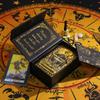 12x7cm Classic Wait Tarot Card Board Games Fortune Telling Black Gold Sun Tarot Card with Guidebook