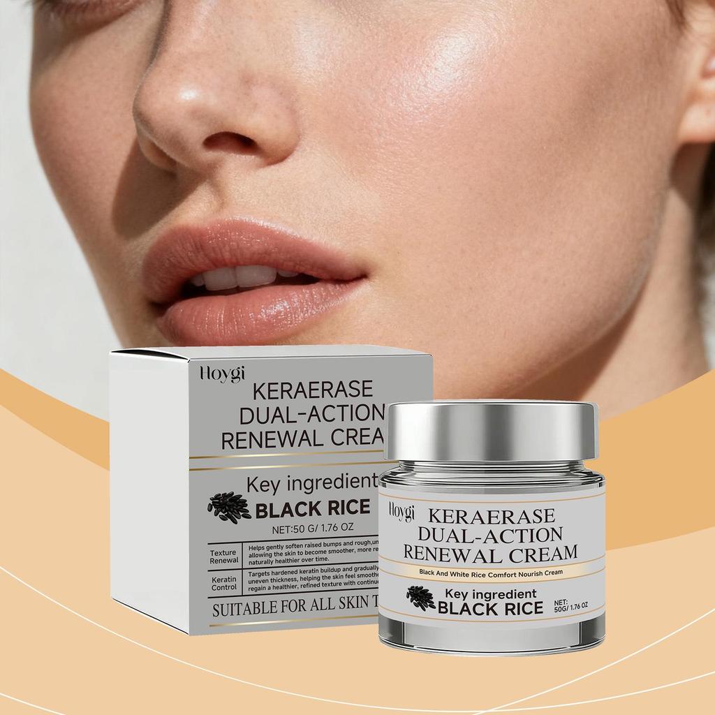 HOYGI Black Rice Face Cream - Gentle, Hydrating & Smoothing Daily Moisturizer for Delicate Skin