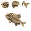 Brass Fish Figure for Desktop, Collectible Feng Shui Item Office