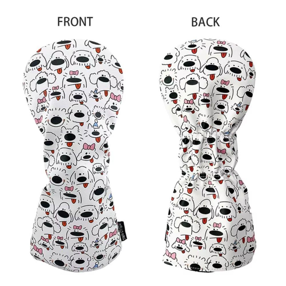 Cartoon Printed Golf Club Head Cover PU Leather Golf Club Protector  Golf Supplies