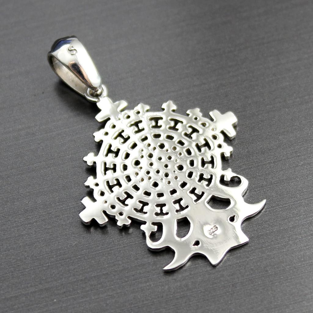 African Ethiopian Cross Silver Pendant for Women and Men
