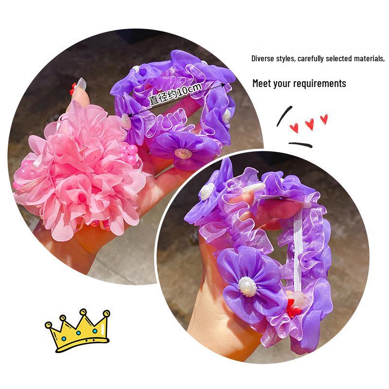 Princess Hair Ties: Cute Flower Rubber Bands for Girls