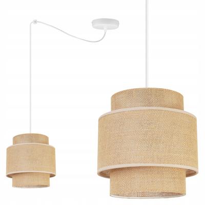 Lampa Wisząca, Żyrandol Sufitowy, Abażur, Boho Juta