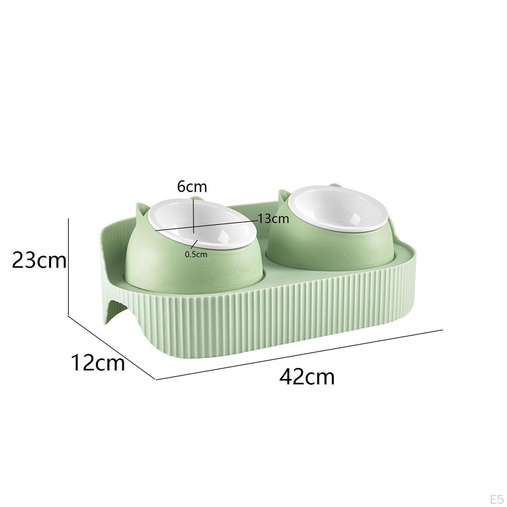 Cat Food And Water Elevators, Non-Slip Leaning Pet Dishes, Feeder Bowl