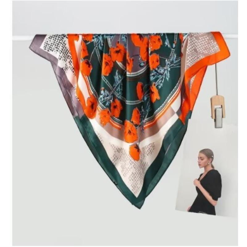 70 silk scarf square scarf high sense fashion versatile professional simulation silk small scarf versatile printed women's silk scarf