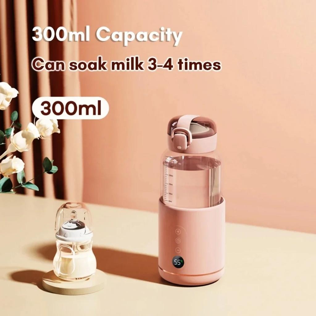 Portable Water Warmer for Baby Formula 300ml Capacity Precise Temperature Control Built-in Battery Wireless Instant Water