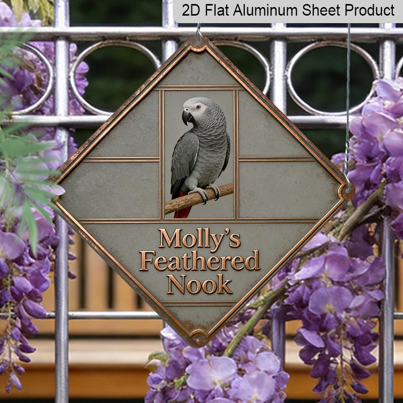 

2D Flat - 1pc, Parrot-Themed Home Decor Gift for Dad, Vintage Metal Sign, Suitable for Study, Living Room, Hallway, Office, Balcony, and Display Wall 20*20cm