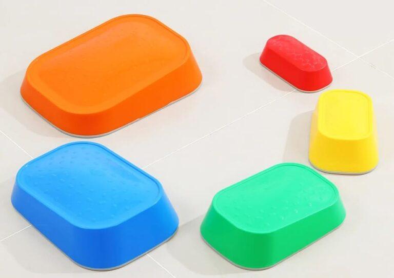 Sensory Path River Stones Children Balancing Stones Stepping Stones for Children Motor Skills and Coordination Colorful 6 Pcs