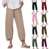 Women's Cotton And Linen Wide-leg Pants High Waist Loose Casual -length Pants