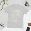 Abraham Lincoln Playing Guitar 4th July 250th Anniversary Unisex T Shirt Vintage Tees Short Sleeve TShirts Pure Cotton Clothing