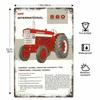 Cartoon Illustration of Tractor Pulling a Pumpkin Cart Vintage Metal Wall Sign Decor Poster Frames Garage Living Room