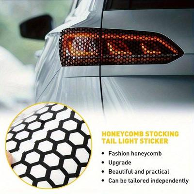 1ks Samolepky na zadní světla auta, Plástvová samolepka, Auto DIY Samolepicí tónovací fólie, Univerzální autopříslušenství