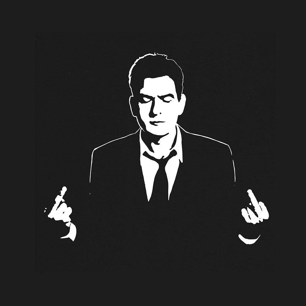 Charlie Sheen Middle Finger T Shirt Women Men Gift Idea Two and a Half Men Movie S