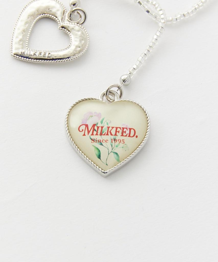 [Milkfed] Beads and Heart Charm Necklace 103252054008 WHITE ONE SIZE