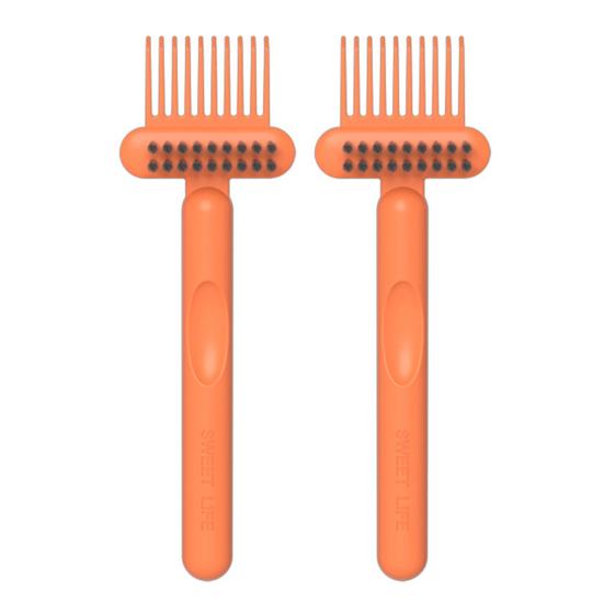 

2Pcs 2 in 1 Hair Brush Cleaning Tool with Ergonomic Handle Double-Sided Comb Cleaner High-strength Comb Cleaner Hair Tangle Remover Tool
