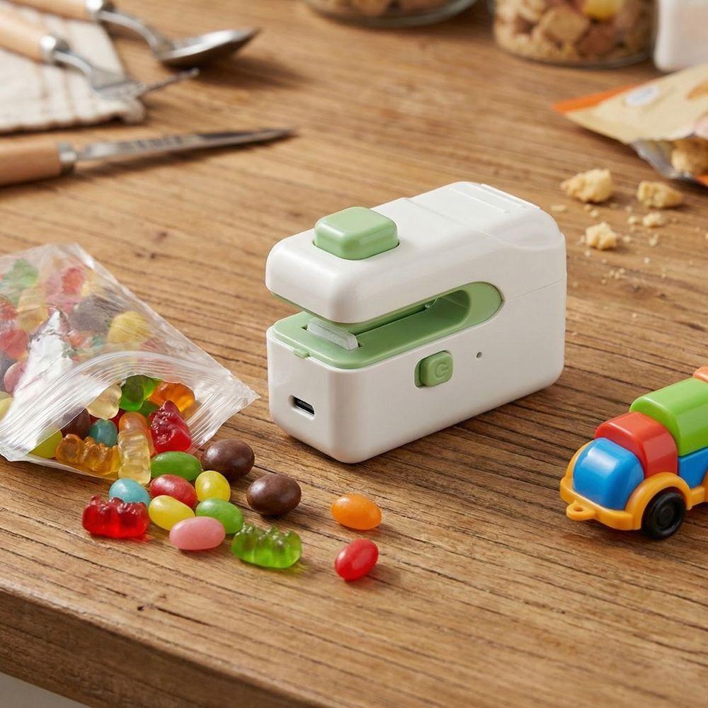 Magnetic Mini Sealing Machine USB Rechargeable Keep Fresh Heat Sealer Plastic Handheld Food Sealer Clip Snack Preservation