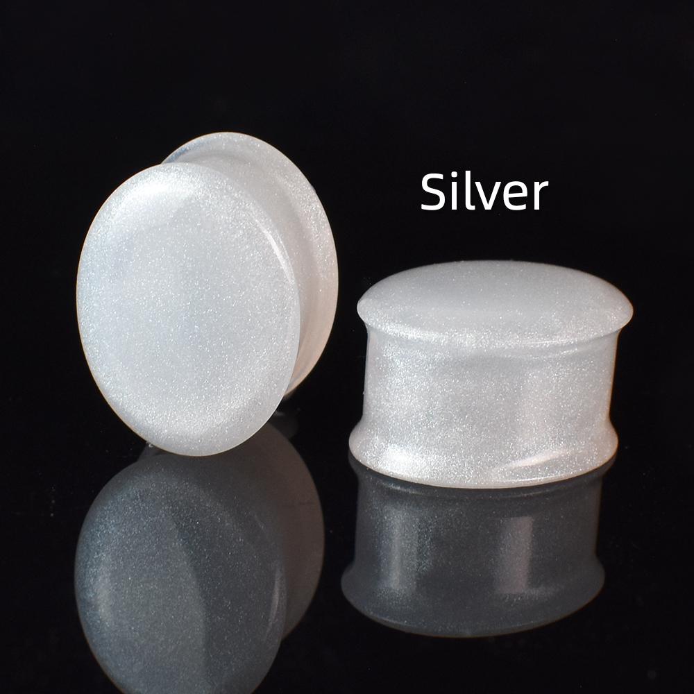 

2 шт., 8–30 мм, овальные ушные манометры с жемчужным блеском, туннели, беруши, носилки, украшения для тела 8mm серебряный