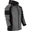 Softshell Jacket With Hood, Gray-Black-Red, "", Ce, Lahti