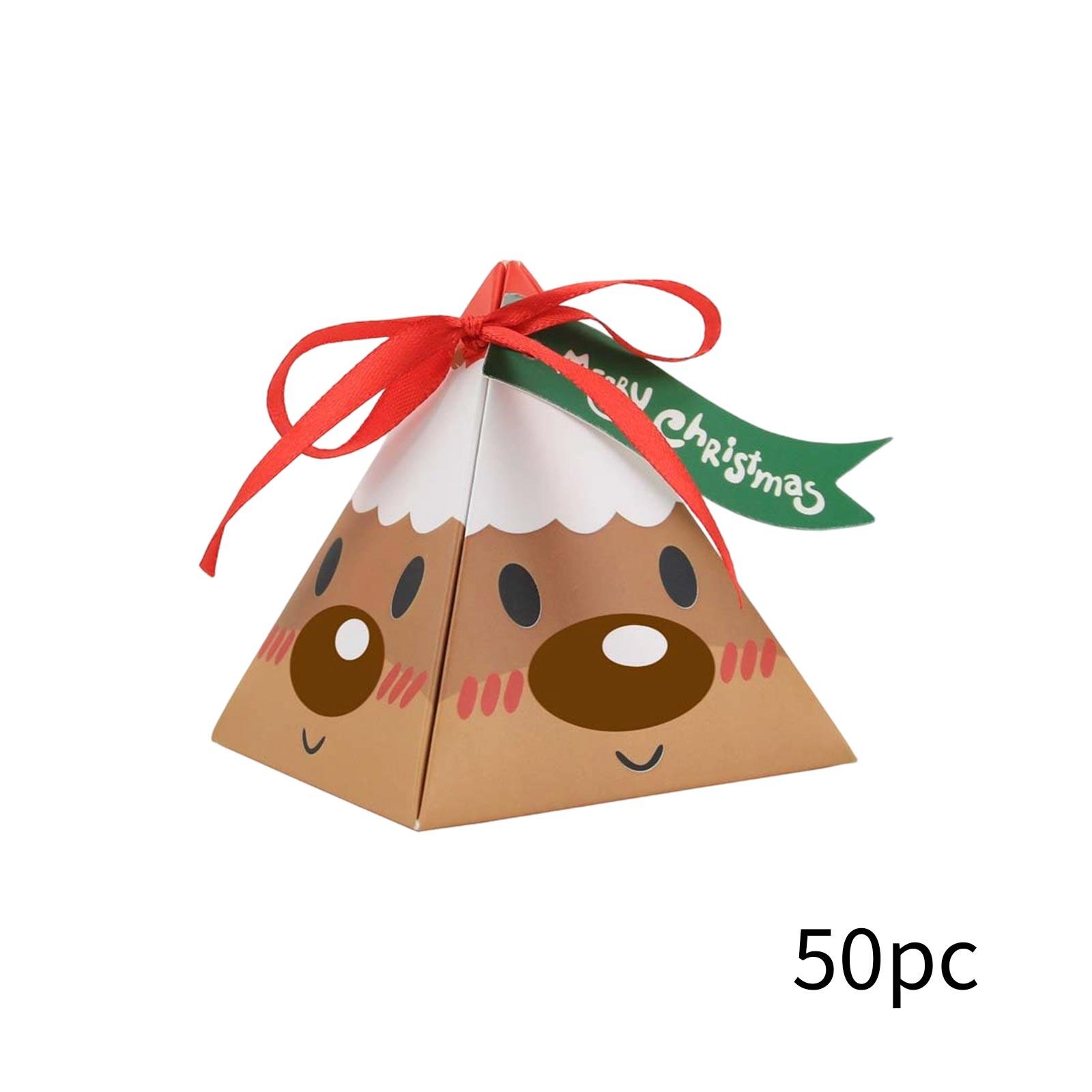 

50-piece Christmas Gift Box Triangular Candy Box One Size