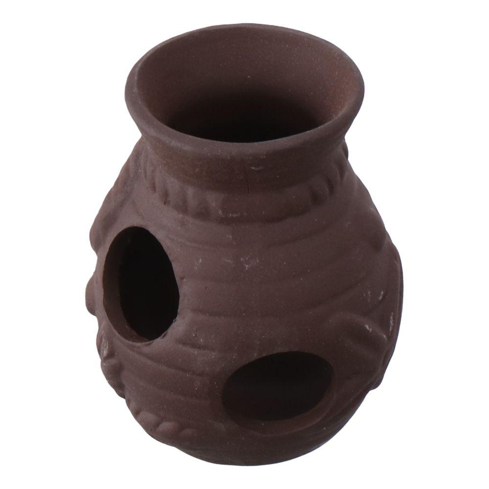 Purple Clay Pottery Tank 2.5*2.5*3.14 Inches Fish Spawning Hole Durable Aquarium Decoration