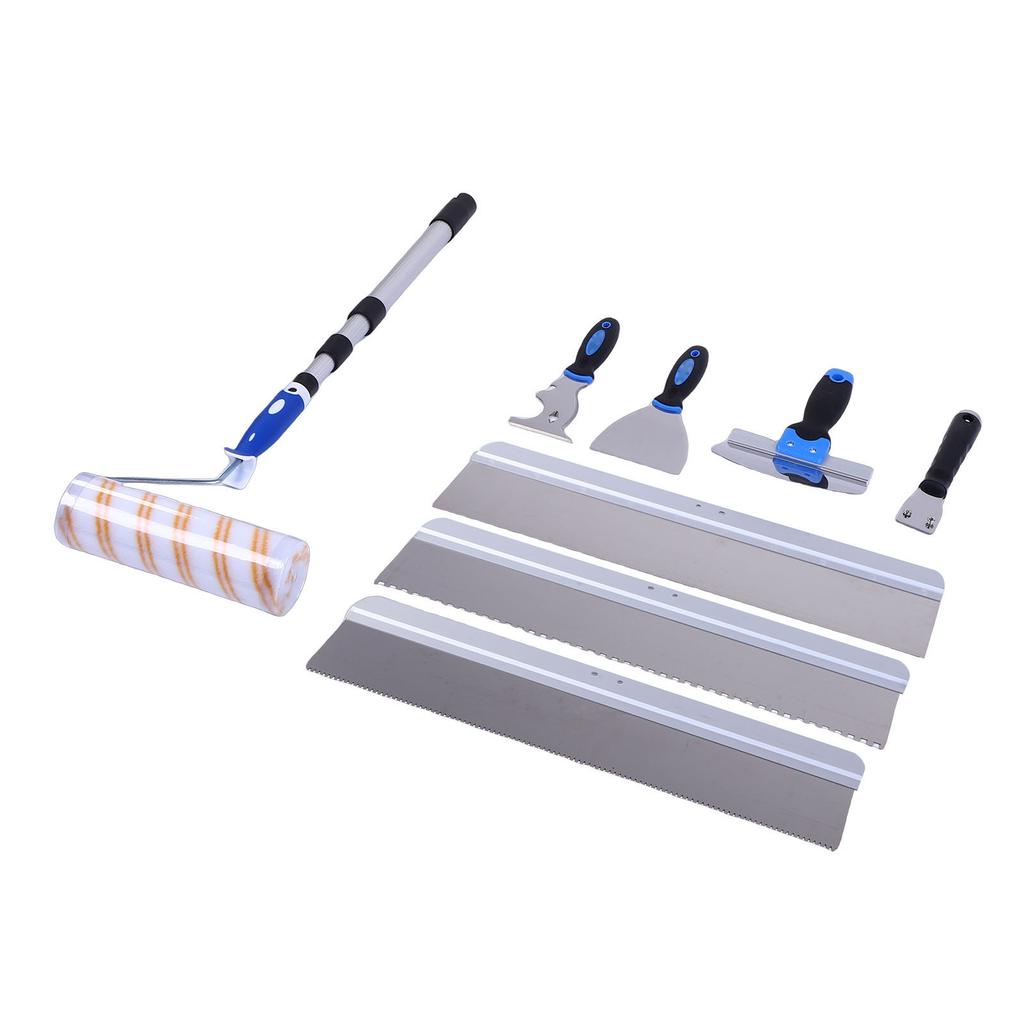 Self Leveling Cement Tool Kit Floor Paint Scraper Trowel Roller Extension Pole Set for Flooring Construction