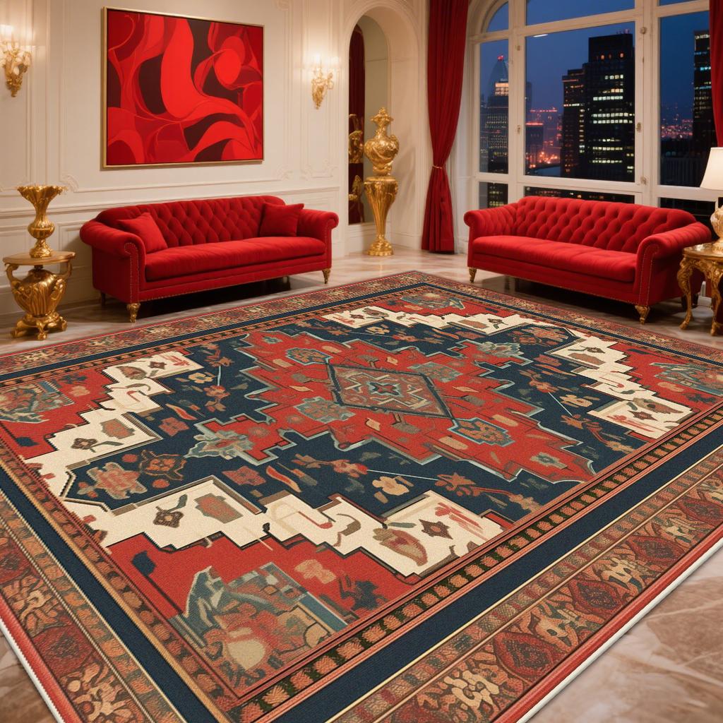 Retro Perzisch Tapijt Woonkamer Decoratie Slaapkamer Bohemien Rood Grote Oppervlakte Tapijten Wasbaar Lounge Tapijt Lounges Salontafels Mat