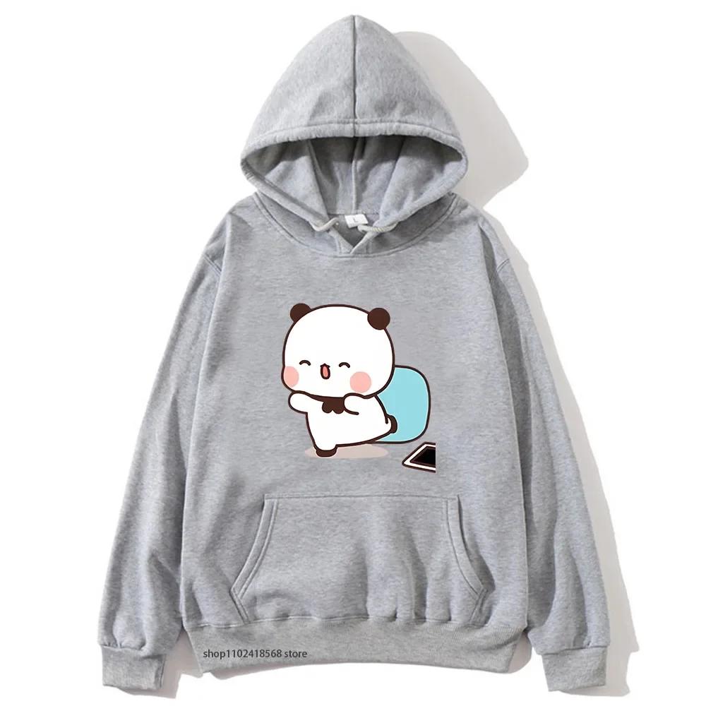 Cute Dudu Is Welcome Home Bubu Hoodies for Women Cute Panda Bears Sweatshirts Couple Clothes Men Kawaii Girls Pullover