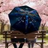 1PC Dragonfly Glitter Automatic Open/Close Umbrella with Windproof, 8-Rib Sturdy Canopy, Durable Ribs, Fashionable Design, Outdoor Accessory, Fun Prin