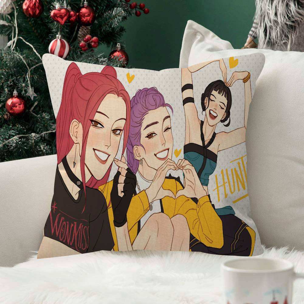 KPop Funny Cute DDemon Pattern Suitable for Home Bedroom Car Office Decoration Living Room Sofa Cushion Cover Pillowcase