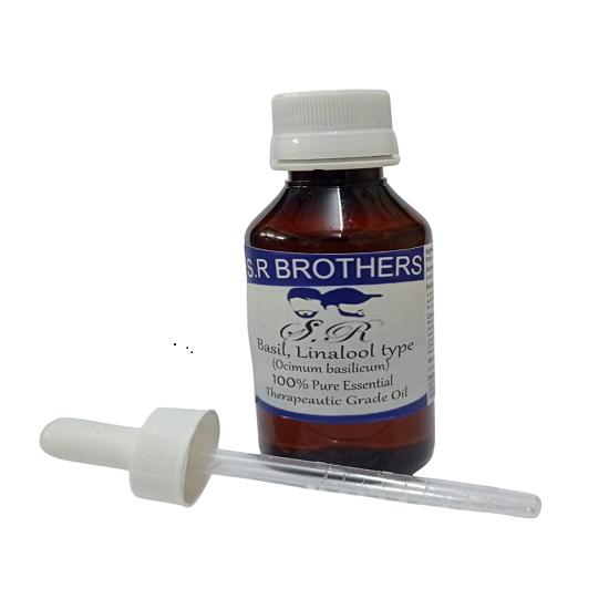 

S.R Brothers Basil linalool Type (Ocimum basilicum ct. linalool) Pure & Natural Therapeutic Grade Essential Oil Plastic with Dropper 10ml