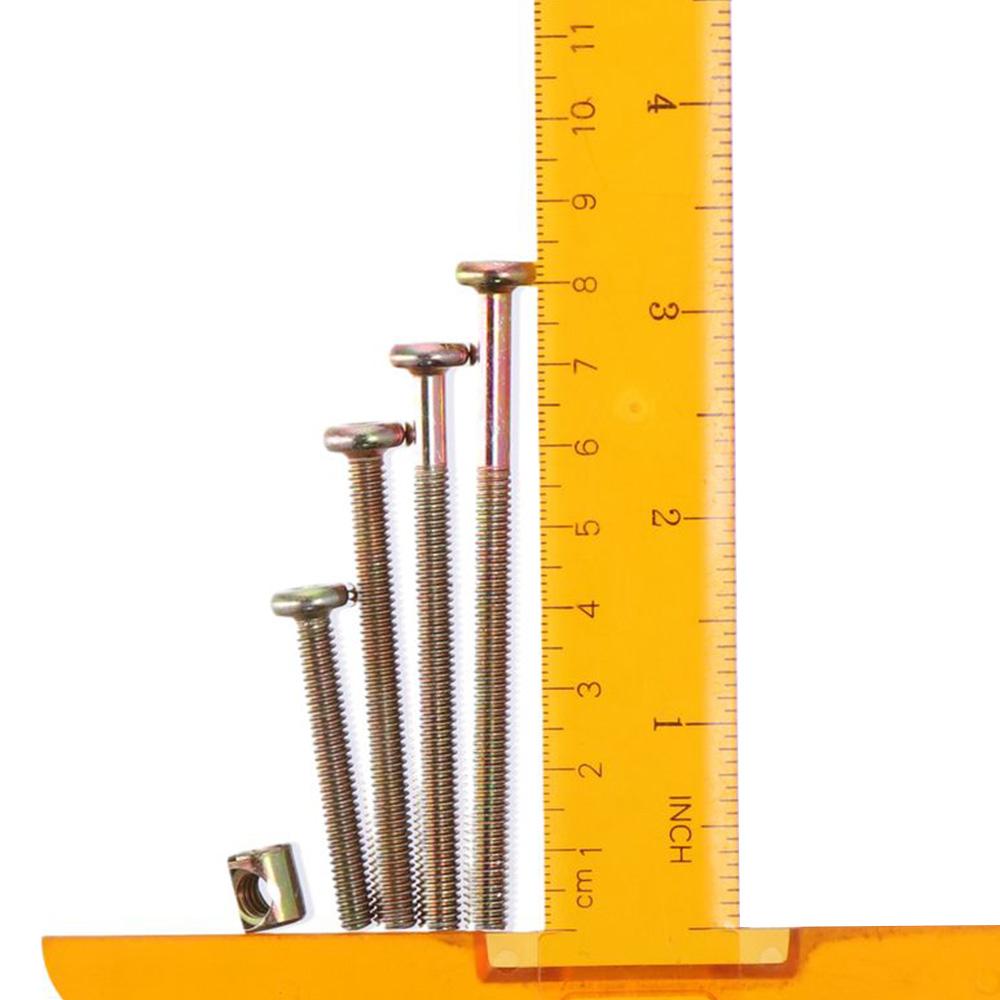 50pcs Hex Drive Bolts Nuts Kit Plated Zinc Nut & Bolt Assortment Sets Crib Bunk Bed Furniture Cot