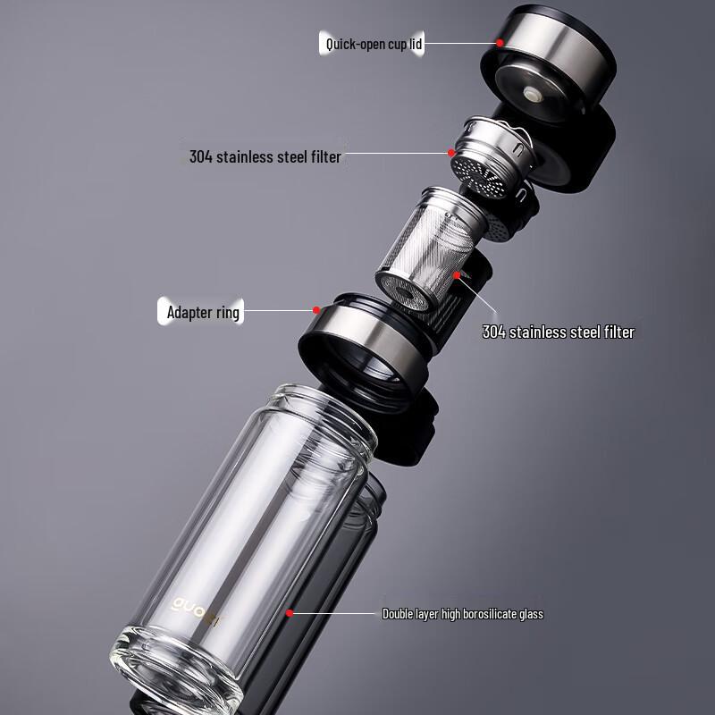 GUOZI One-Touch Tea Infuser Glass Bottle