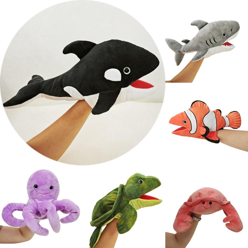 New Ocean Animal Plush Puppet Toy For Toddlers Interactive Shark And Turtle Hand Puppets Perfect Gift For Children Characters)