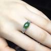 Lady Silver-plated Synthetic Green Ring - Elegant and Fashionable Open Design. A Birthday Gift Will Bring You Good Luck.