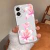 Pink Lily Flower Transparent Phone Case Suitable for iPhone 17 16 15 14 13 12 11Pro/Max/Plus Anti Drop and Shockproof Back Cover