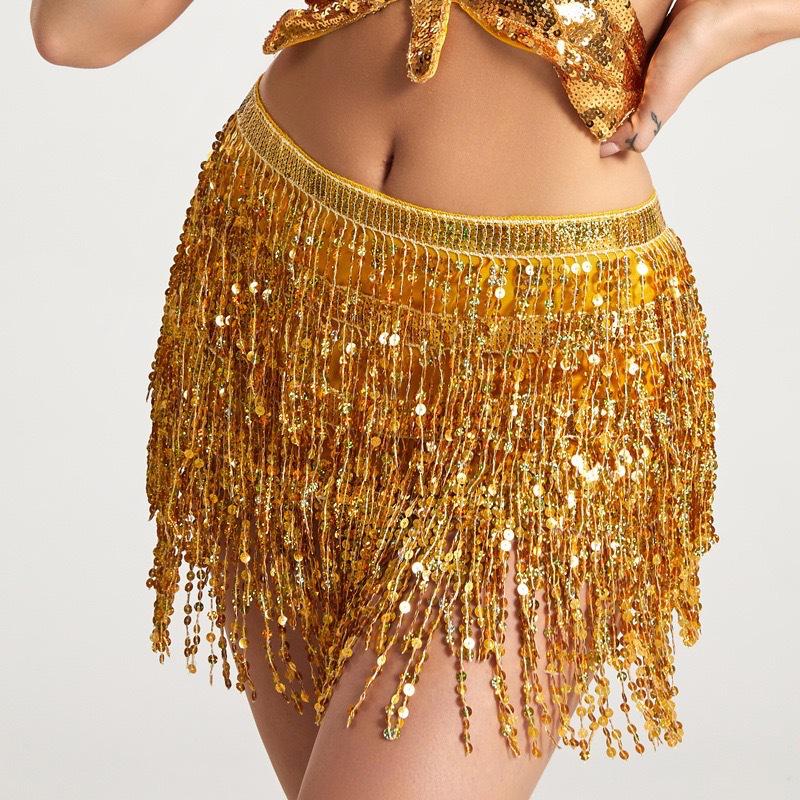 

Colorful Sequin Tassel Belly Dance Costume Skirt for Halloween