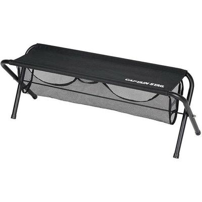(CAPTAIN STAG) Outdoor Bench Bench Folding Bench Folding Bench with Large Storage Black UC-1828 Width 1100 X Depth 360 X Height 400 Mm,