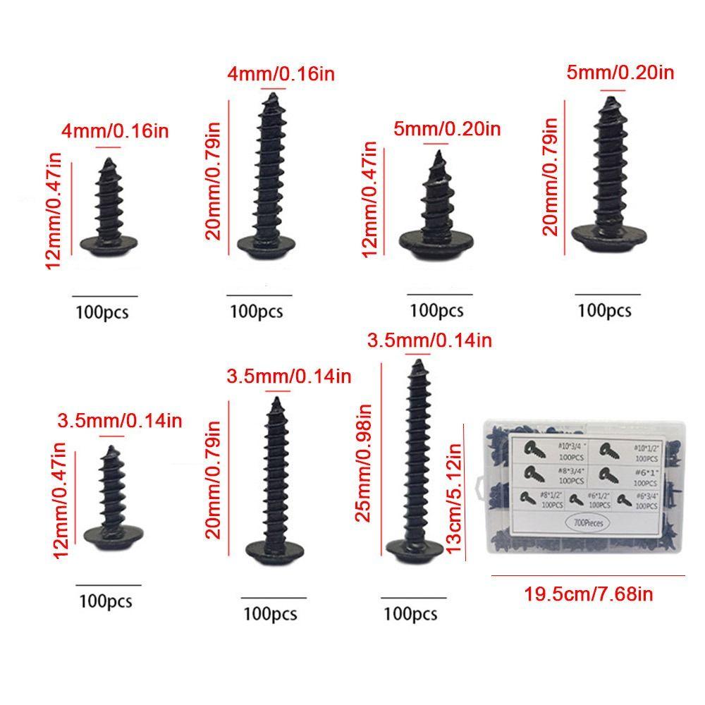 700pcs/set Self-drilling Screw Fully Threaded Cross Recessed Screws  Circuit Board