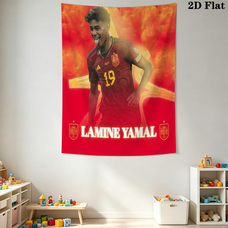 Lamine Yamal Rise Wall Hanging Printed Fabric Blanket Decorative Tapestries for Bedroom Living Room Home Decor