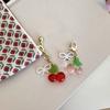 Keychain Pendant Bowknot Decor Simulated Fruit Design Key Chain with Universal Lobster Clasp Keys Bags Phones Accessory