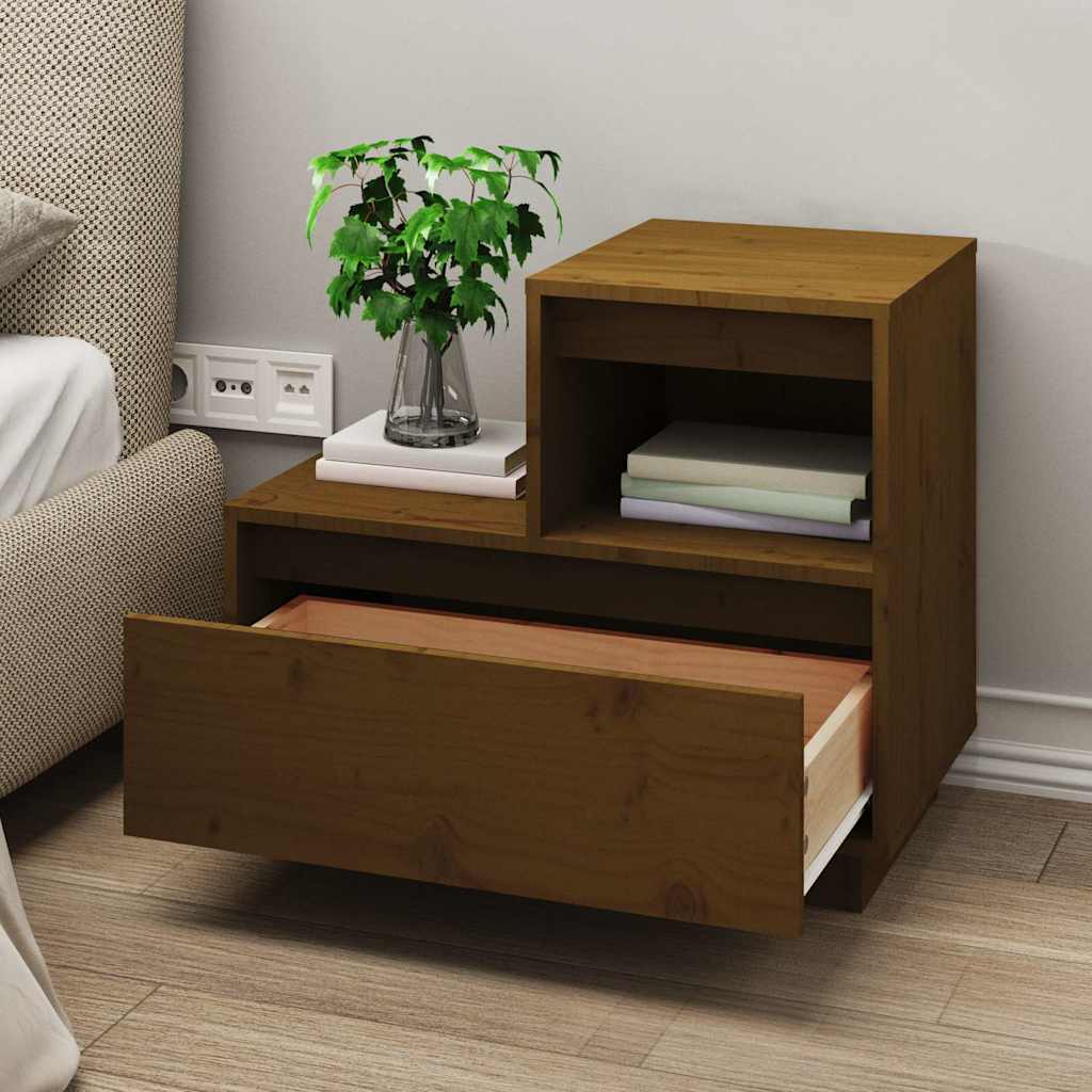 Nightstands 2 pcs Honey Brown 60 x 34 x 51 cm Solid Pine Wood